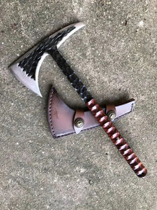 Hache en acier damassé durable faite à la main de qualité industrielle manche en bois pour camping chasse taille personnalisable poids 3 ans de garantie - Product Image 6