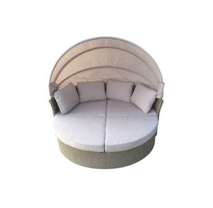 Súper alta calidad Circular al aire libre sofá cama fabricación de muebles de ratán de jardín para Patio hoteles parques - Product Image 3