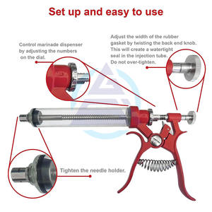 Seringue vétérinaire automatique à révolver de 50 ml avec poignée en plastique, pistolet de vaccination réutilisable pour bovins, porcs, moutons - Product Image 6