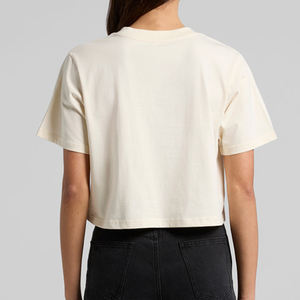 Camiseta corta cuadrada de alta calidad para mujer, camiseta de manga corta con cuello redondo para verano, ropa de calle ecológica para mujer - Product Image 2