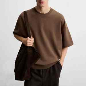 Camiseta de Algodón Blanca de Alta Calidad para Hombre, Estilo Urbano, Cuello Redondo, Personalizable con Logotipo, Tejido Grueso - Product Image 5