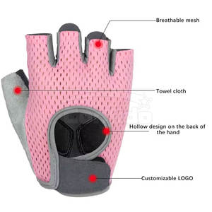Guantes de Gimnasio de Medio Dedo, Guantes Deportivos Profesionales para Levantamiento de Pesas, con Almohadilla de Gel, Protector para Entrenamiento, Guantes de Fitness - Product Image 6