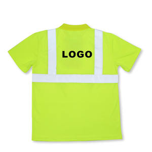 Hi Vis Reflective Polo <b>t</b>-<b>shirts</b> with Short Sleeve High Visibility Safety <b>T</b>-<b>Shirt</b> Featuring Customizable Logo with low price - Product Image 2