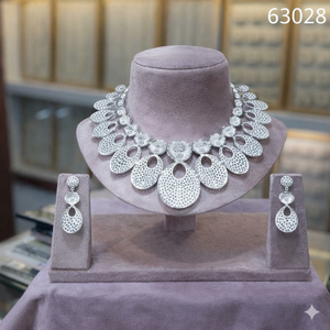 Conjunto de Joyería Étnica Nupcial Chapada en Oro Tradicional Modelo 23163 Collar con Colgante de Motivo Triangular Gargantillas de Moda - Product Image 4