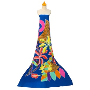 ชุดว่ายน้ำโสร่งชายหาดผ้าเรยอน100% วาดมือมีสไตล์สำหรับผู้ใหญ่ดีไซน์ลายดอกไม้กว้างคล้ายกับบิกินี่ - Product Image 1