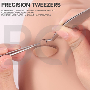 2025 Newest Product Anti Static Fine Tip Extension Tweezers Stainless Steel Straight and Curved Tip Eyelash Grafted Tweezers - Product Image 5