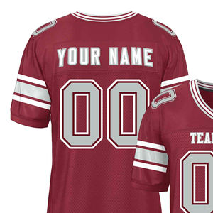 Maillots de football américain personnalisés les plus vendus, respirants, grande taille, manches courtes, 100 % polyester, antibactériens, séchage rapide pour - Product Image 4