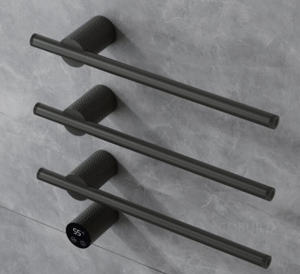 Thermostatic 22 Inch Electric <strong>Towel</strong> <strong>Rail</strong> bar <strong>Plug</strong> <strong>in</strong> Black Electric <strong>Towel</strong> <strong>Rail</strong> - Product Image 3