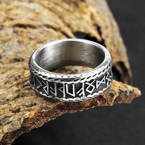 Anillos de Runas Vikingas Retro para Hombre, Estilo Europeo y Americano, de Acero Inoxidable y Titanio, para Regalo, Venta al Por Mayor - Product Image 4