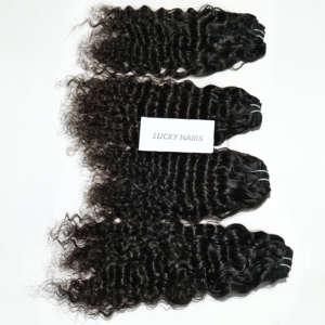 Non traité Double dessiné Remy vierge noir eau vague Styles lâche profond indien naturel bouclé Bundles Extensions - Product Image 1