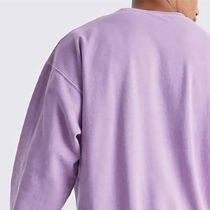 Sweat-shirt personnalisé de couleur unie pour hommes Sweat-shirt respirant à manches longues en coton mélangé avec logo personnalisé pour hommes - Product Image 3