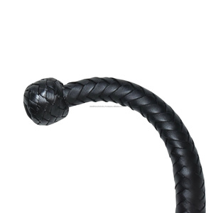 Real Leather Handmade Hunter <b>Flogger</b> BDSM Bullwhip 24 inch Long Plaited Comfortable Grip Head leather whip <b>Floggers</b> - Product Image 3