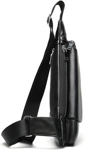 Sac à dos de poitrine triangulaire personnalisé pour homme, sac à bandoulière en cuir PU, sacoche de course à une sangle, vente en gros OEM ODM - Product Image 3