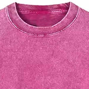 เสื้อยืดสำหรับผู้ชายเสื้อสีกรดผ้าฝ้าย100% ธรรมดาเสื้อล้างกรดเสื้อล้างออกแนวสตรีท - Product Image 4