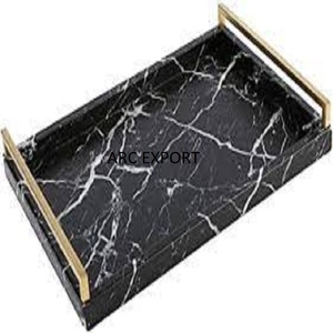 Nouveau métal noir brillant de luxe avec 2 décorations de poignées antiques Nouveau plateau de mariage moderne et élégant à vendre à un prix abordable - Product Image 5