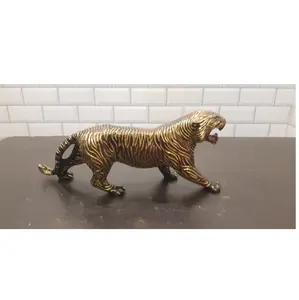 Personnalisé Populaire Coloré Lion Animal Statue Décorative En Métal Artisanat Ornement Décor En Acier Inoxydable Sculpture Or Couleur Polonais - Product Image 2