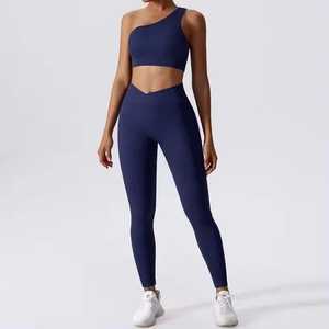 ชุดออกกำลังกายและออกกำลังกายเอวสูงสองชิ้นสำหรับผู้หญิงชุดออกกำลังกายและฟิตเนสเล่นกีฬาโยคะ - Product Image 2