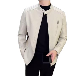 Chaqueta de Cuero Ligera para Hombre al por Mayor, Cuello Alto, Logotipo Frontal en Piel de Vacuno, Transpirable, Ecológica, para Invierno - Product Image 2