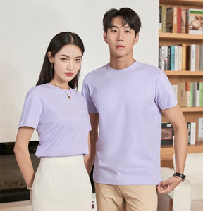 เสื้อยืดแขนสั้นสุดเท่สำหรับผู้ชายและผู้หญิงใช้ได้ทั้งชายและหญิงเสื้อยืดลำลองผ้านุ่มยืดหยุ่นแบบเรียบๆ210 GSM - Product Image 3