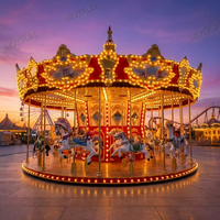 Manège de qualité supérieure pour 24 personnes, carrousel européen, équipement d'amusement, fabricants de carrousels, parcs à thème