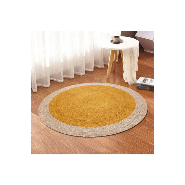 Yellow Color Jute Wicker Round Door Hanging Basket Ks-1075