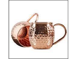 Moscow Mule Copper Hammered <b>Tin</b> Cups and for <b>Mugs</b> with Gold Handle Russian Standard Ceramic <b>Mug</b> with Unique Design - Product Image 3
