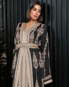 ผ้าไหมสไตล์โมร็อกโกทำด้วยมือลูกปัดหินสีดำระบายอากาศได้ดีแบบดั้งเดิมอุปกรณ์เสริมมุสลิมแบบดั้งเดิม - Product Image 4