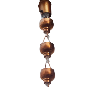 Cadenas de Lluvia de Metal Estilo Americano, Colores Cobre, Cadena de Lluvia con Diseño de Tulipán para Decoración del Hogar y Jardín - Product Image 5