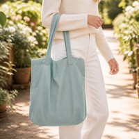 Sac fourre-tout en toile pour femme, grand sac à bandoulière, logo personnalisé, vert sauge uni, sac de courses réutilisable