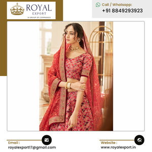 Última colección de ropa étnica india arte seda Lehenga Choli con bordado Zari trabajo para boda y fiesta - Product Image 5