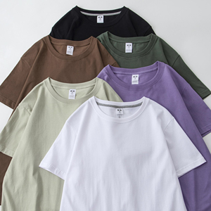 T-shirt à manches courtes ample en coton 100% respirant de haute qualité sur mesure pour homme, taille grande, coupe ample - Product Image 2