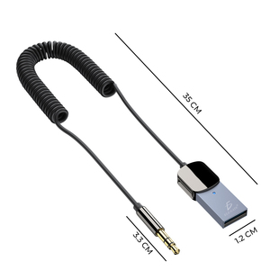 Adattatore Bluetooth 5.4 2-in-1 in Materiale PC con Porta AUX e Trasmettitore FM, Funzioni Stereo Amplificatore DSP e Vivavoce per Telefono - Product Image 1