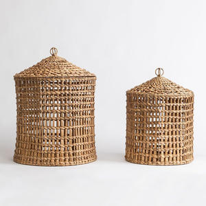 Cesto de lavandería de jacinto de agua natural, mejor precio, cestas tejidas ecológicas hechas en Vietnam - Product Image 3