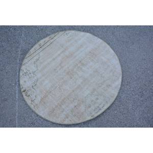 พรมขนสัตว์สีเบจคลาสสิกทันสมัยขนาด3.3x3.3ฟุตงานแฮนด์เมดสไตล์ตุรกีแบบเย็บปะติดทำจากยางแบบด้านหลังสไตล์ขนกระต่ายเทียม - Product Image 4