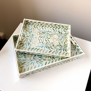 Plateau d'incrustation de nacre du Vietnam fait à la main plateau de service élégant et durable écologique pour les intérieurs de maison d'hôtel-SM2014 - Product Image 2