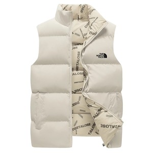 Veste imperméable sans manches en cuir véritable pour hommes Style High Street pour l'hiver Tissu en toile à fermeture éclair Vêtements chauds d'automne/décontractés - Product Image 6