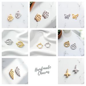 Breloques en forme de fantaisie faites à la main en argent sterling pendentif personnalisable faisant des bijoux - Product Image 1