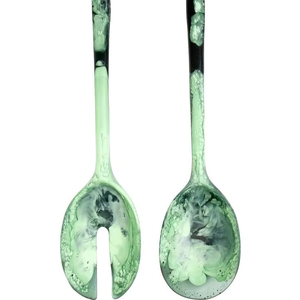 Handcrafted 100% Resin Salad Servers Set for Home and Hotel Use Includes Ice Cream <b>Spoon</b> for Salad <b>Serving</b> - Product Image 1