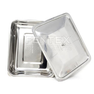 Boîte de stérilisation médicale vétérinaire dentaire en acier inoxydable, organisateur d'instruments, plateau de rangement avec couvercle et bouton - 10L x 8W x 2H - Product Image 4