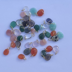 8mm Naturel Bleu Rose Rouge Noir Blanc Vert Facettes Pierres Précieuses Pendentifs Pierre De Naissance Minimaliste Charmes Léger Bohème Bijoux - Product Image 3