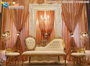 Sofá de boda para exteriores con temática encantadora, sofá nupcial para ceremonia de compromiso al aire libre, sofá de dos plazas de diseño francés para bodas hindúes, Reino Unido - Product Image 6