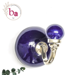 Colgador de pared de metal a precio de fábrica directo con perillas de cerámica azul ganchos para abrigos [CIH 132] - Product Image 1