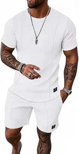 ชุดกางเกงขาสั้นผ้าทอสีพื้นสำหรับผู้ชายแฟชั่นใหม่ล่าสุดสำหรับฤดูหนาวเสื้อผ้าแนวสตรีทไซส์ใหญ่พิเศษพร้อมผ้าพิมพ์ลาย - Product Image 2