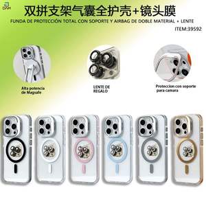 IP 12/IP 12 PRO การป้องกันแบบเต็มรูปแบบ วัสดุสองชั้นแบบโปร่งใส เคสโทรศัพท์มือถือ รองรับเบาะลม แหวนแม่เหล็ก ตัวป้องกันกล้อง - Product Image 3