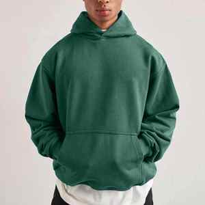 Sudadera con capucha de gran tamaño de algodón 2023 pesado para hombre 100%, ropa de calle personalizada con hombros caídos, felpa francesa Lisa para invierno - Product Image 1