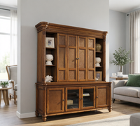 Meuble TV Coastal Beach House, centre de divertissement en bois vieilli pour salon, 65 pouces