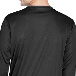 เสื้อยืดผู้ชายผ้าฝ้าย100% แขนเต็มผ้าถักลายสีทึบเสื้อยืดพิมพ์ลายดิจิตอลโลโก้ตามสั่ง - Product Image 5