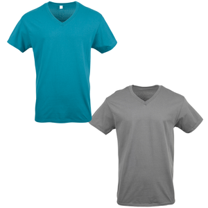 T-shirt polo de bonne qualité t-shirts à encolure en V vente en gros 100% coton emballage personnalisé t-shirts unis vêtements pour hommes - Product Image 1