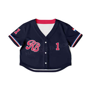 Nueva Camiseta de Softbol para Clubes Deportivos - Top Corto Transpirable con Diseño Personalizado para Mujer, Precio al por Mayor - Product Image 1