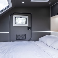 Caravane miniature Campella, remorque de voyage en aluminium noir, camping moderne, remorquable, 2 personnes, aventure en plein air, voyage tout-terrain